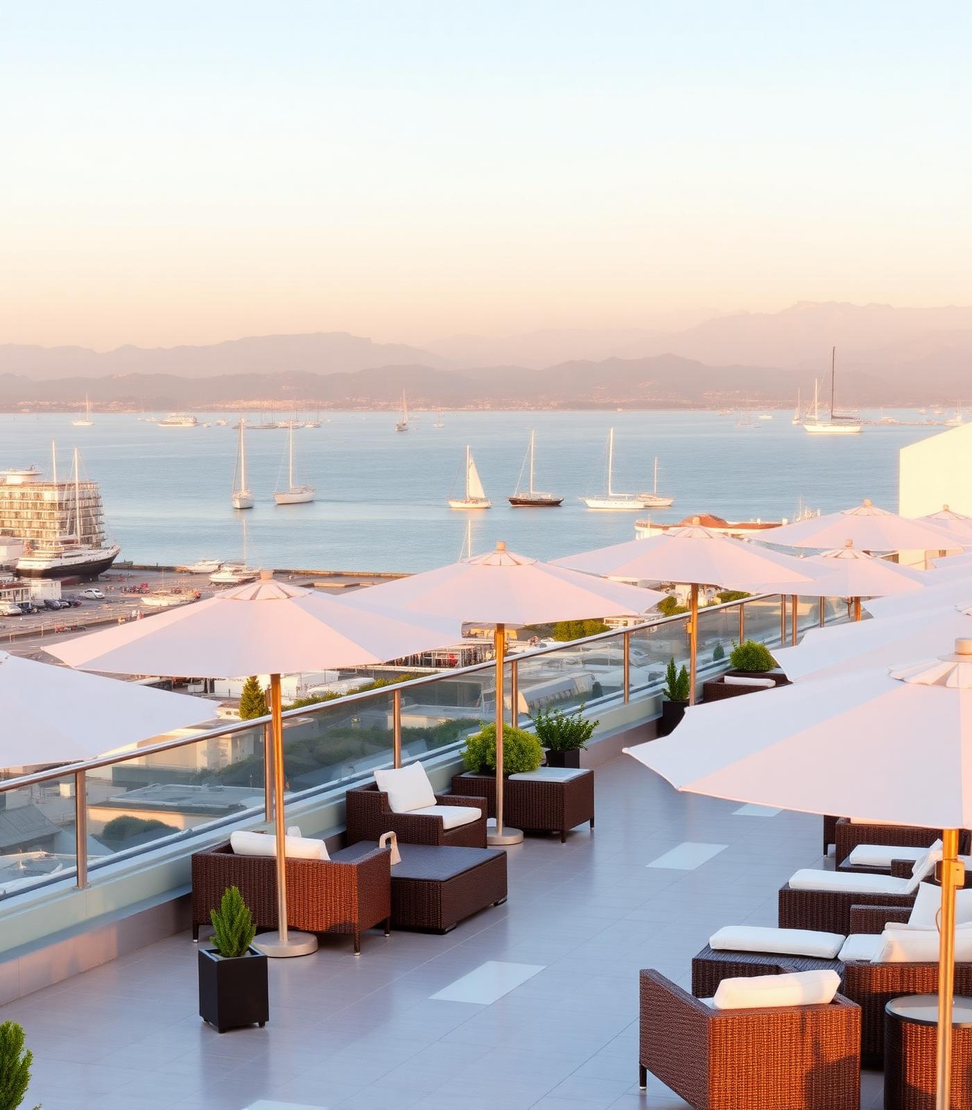 Rooftop terrace overlooking the bay